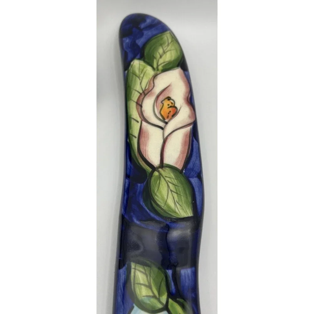 Ceramic Utensils Wall Hanging Decor knife and ladle blue 13.5